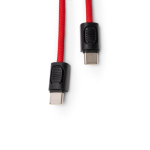 Porta-chaves com cabo de carregamento, ligação tipo C 60W cor vermelho vista detalhe 4