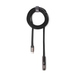 Cabo carregador tipo C dobrável com suporte para telemóvel 60W cor preto segunda vista
