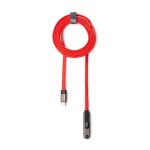 Cabo carregador tipo C dobrável com suporte para telemóvel 60W cor vermelho segunda vista
