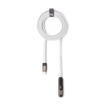 Cabo carregador tipo C dobrável com suporte para telemóvel 60W cor branco segunda vista