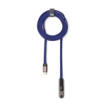 Cabo carregador tipo C dobrável com suporte para telemóvel 60W cor azul-marinho segunda vista