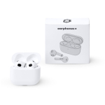 Auscultadores sem fios em plástico com mãos-livres e Bluetooth cor branco vista detalhe 1