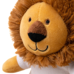 Peluche de animal sentado com t-shirt branco personalizável cor castanho vista detalhe 1
