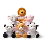 Peluche de animal sentado com t-shirt branco personalizável cor castanho vista detalhe 2