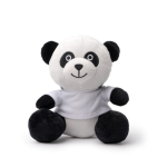 Peluche de animal sentado com t-shirt branco personalizável cor branco/preto segunda vista