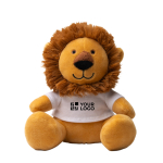 Peluche de animal sentado com t-shirt branco personalizável vista principal