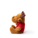 Peluche de rena sentada em poliéster macio com t-shirt lisa cor vermelho vista detalhe 1