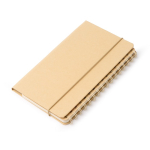 Caderno planeador em cartão reciclado com capa rígida e argolas cor natural vista detalhe 1