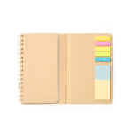 Caderno planeador em cartão reciclado com capa rígida e argolas cor natural vista detalhe 4