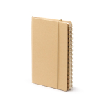 Caderno planeador em cartão reciclado com capa rígida e argolas cor natural vista detalhe 5