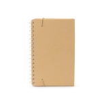 Caderno planeador em cartão reciclado com capa rígida e argolas cor natural