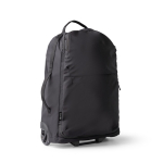 Trolley em nylon reciclado com compartimentos organizados e pegas cor preto terceira vista de uso