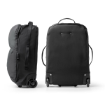 Trolley em nylon reciclado com compartimentos organizados e pegas cor preto vista detalhe 3