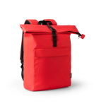 Mochila em poliéster eco compartimento principal expansível para 15'' cor vermelho primeira vista de uso