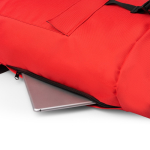 Mochila em poliéster eco compartimento principal expansível para 15'' cor vermelho vista detalhe 2