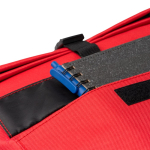 Mochila em poliéster eco compartimento principal expansível para 15'' cor vermelho vista detalhe 3
