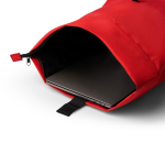 Mochila em poliéster eco compartimento principal expansível para 15'' cor vermelho vista detalhe 4