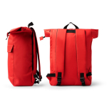 Mochila em poliéster eco compartimento principal expansível para 15'' cor vermelho vista detalhe 5