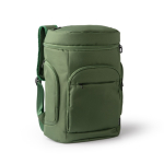 Mochila acolchoada em poliéster reciclado com abertura superior 15'' cor verde-escuro primeira vista de uso