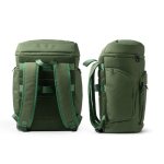 Mochila acolchoada em poliéster reciclado com abertura superior 15'' cor verde-escuro vista detalhe 1