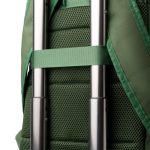 Mochila acolchoada em poliéster reciclado com abertura superior 15'' cor verde-escuro vista detalhe 2