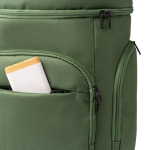 Mochila acolchoada em poliéster reciclado com abertura superior 15'' cor verde-escuro vista detalhe 4