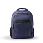Mochila para computador em plástico reciclado e faixas refletoras 15'' cor azul-marinho segunda vista