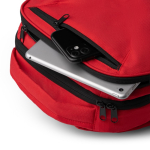 Mochila em poliéster reciclado com costas e alças acolchoadas 14'' cor vermelho vista detalhe 1
