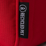 Mochila em poliéster reciclado com costas e alças acolchoadas 14'' cor vermelho vista detalhe 2
