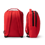 Mochila em poliéster reciclado com costas e alças acolchoadas 14'' cor vermelho vista detalhe 4