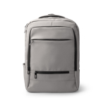 Mochila executiva em pele sintética com bolso duplo acolchoado 17'' cor cinzento segunda vista