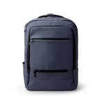 Mochila executiva em pele sintética com bolso duplo acolchoado 17'' cor azul-marinho segunda vista