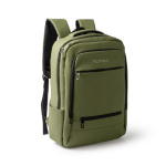 Mochila executiva em pele sintética com bolso duplo acolchoado 17'' cor verde-escuro
