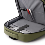 Mochila executiva em pele sintética com bolso duplo acolchoado 17'' cor verde-escuro vista detalhe 1