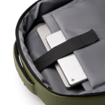Mochila executiva em pele sintética com bolso duplo acolchoado 17'' cor verde-escuro vista detalhe 2