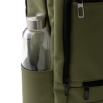 Mochila executiva em pele sintética com bolso duplo acolchoado 17'' cor verde-escuro vista detalhe 3