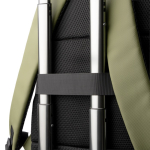 Mochila executiva em pele sintética com bolso duplo acolchoado 17'' cor verde-escuro vista detalhe 4