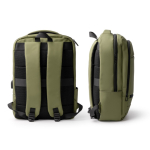 Mochila executiva em pele sintética com bolso duplo acolchoado 17'' cor verde-escuro vista detalhe 5