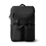 Mochila em poliéster reciclado com aba e fivelas 15'' cor preto segunda vista