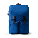 Mochila em poliéster reciclado com aba e fivelas 15'' cor azul real segunda vista