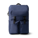 Mochila em poliéster reciclado com aba e fivelas 15'' cor azul-marinho segunda vista