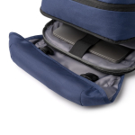 Mochila em poliéster reciclado com aba e fivelas 15'' cor azul-marinho vista detalhe 4