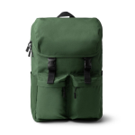 Mochila em poliéster reciclado com aba e fivelas 15'' cor verde-escuro segunda vista