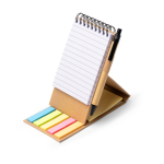 Set em cartão reciclado com suporte para telemóvel e tinta azul cor natural vista detalhe 7