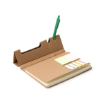 Bloco notas A5 pautado em cartão reciclado com suporte para smartphone cor natural vista detalhe 4