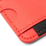 Porta-cartões magnético em pele sintética com dois compartimentos cor vermelho vista detalhe 1