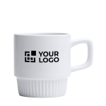 Caneca de cerâmica com design biselado e acabamento brilhante 350ml vista principal