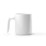 Caneca cerâmica pega ergonómica e acabamento exterior brilhante 350ml cor branco segunda vista