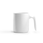 Caneca cerâmica pega ergonómica e acabamento exterior brilhante 350ml cor branco terceira vista