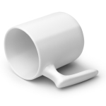 Caneca cerâmica pega ergonómica e acabamento exterior brilhante 350ml cor branco vista detalhe 1